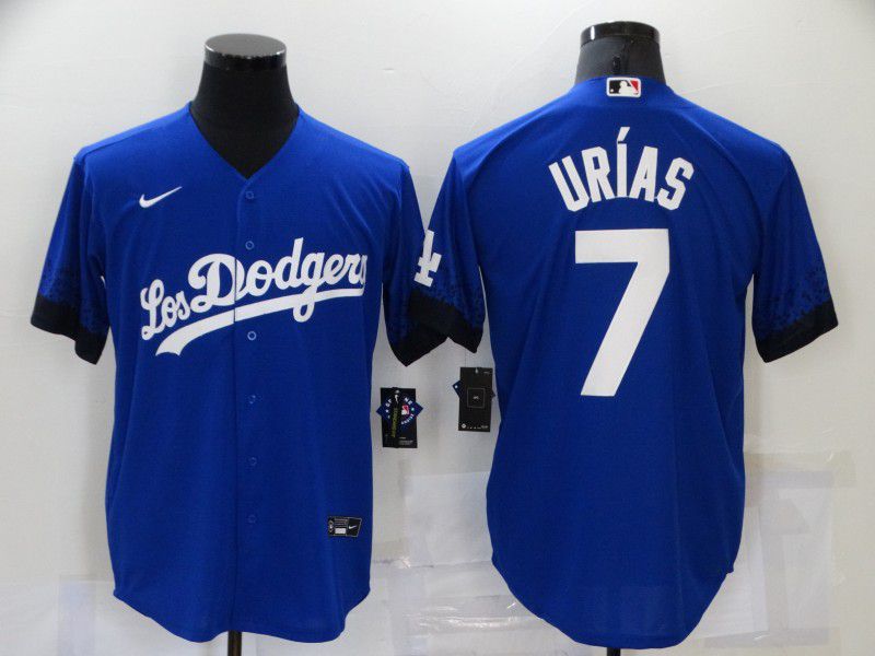 Men Los Angeles Dodgers #7 Urias Blue City Edition Game Nike 2021 MLB Jersey->los angeles dodgers->MLB Jersey